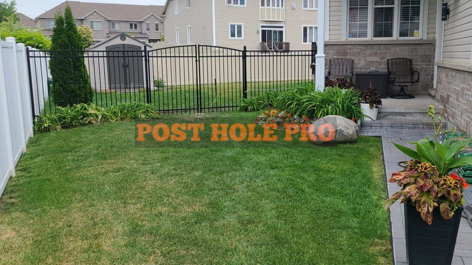 "mirror image wrought iron gate installation"